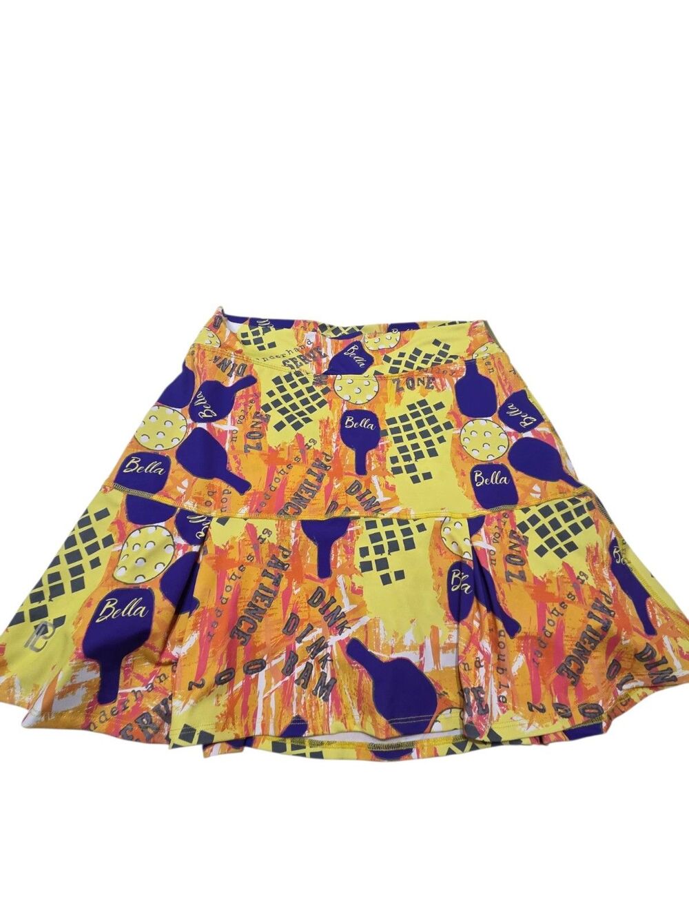 Pickleball Bella Skort Women's 18-22 Plus Yellow Purple Tennis Activewear E21.3